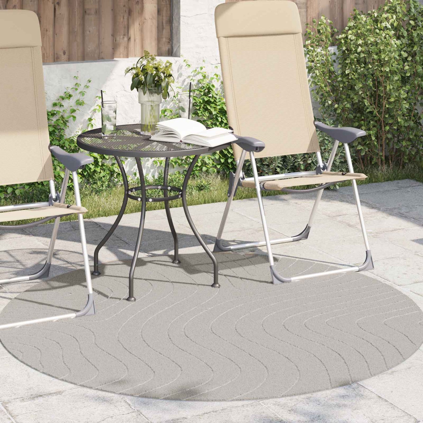 Area Rugs Round PALMERAS Cream Ø 200 CM Polyester
