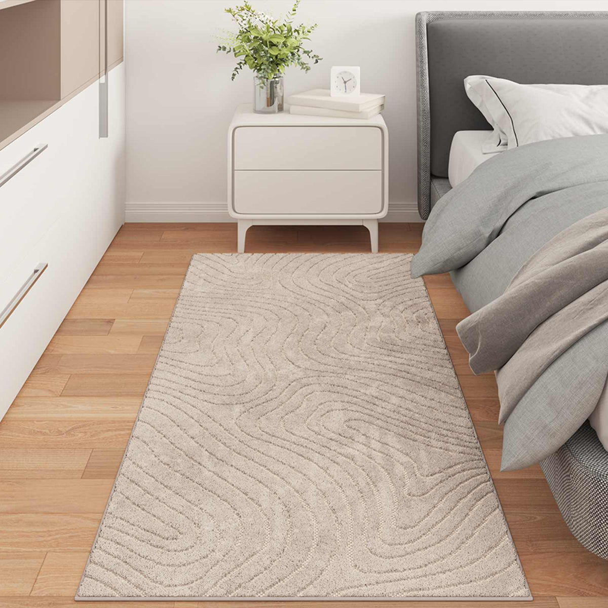Area Rugs Rectangular PALMERAS Beige 80 x 200 cm Polyester
