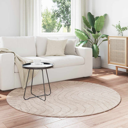 Area Rugs Round PALMERAS Beige Ø 120 CM Polyester
