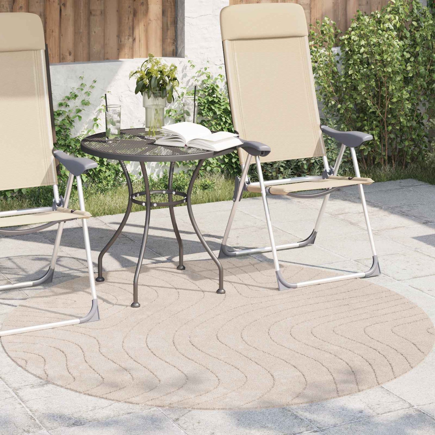 Area Rugs Round PALMERAS Beige Ø 120 CM Polyester