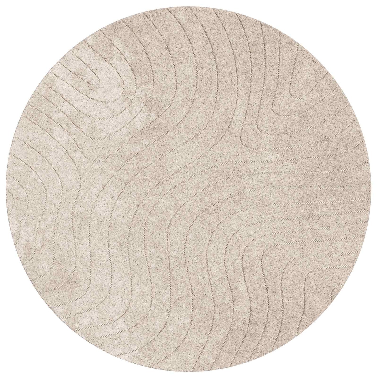Area Rugs Round PALMERAS Beige Ø 120 CM Polyester