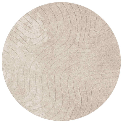 Area Rugs Round PALMERAS Beige Ø 120 CM Polyester