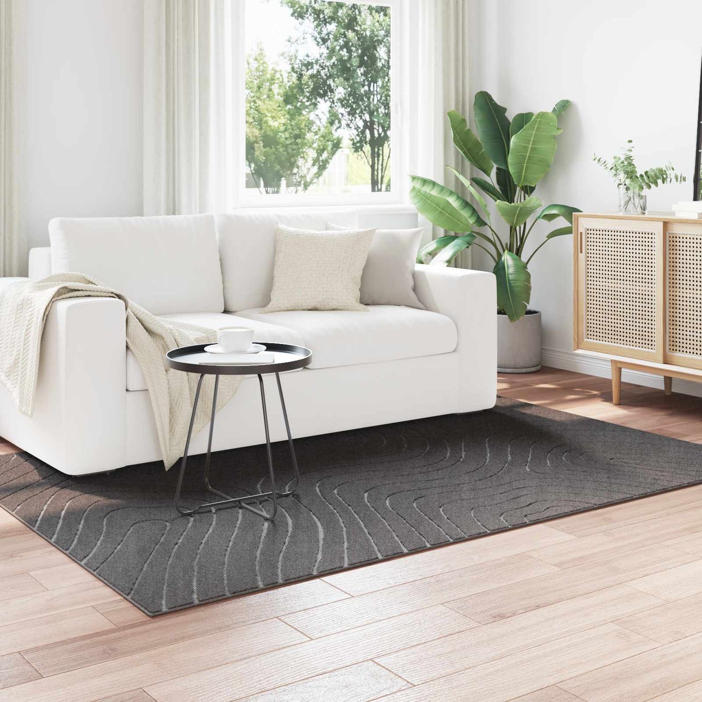 Area Rugs Rectangular PALMERAS Anthracite 170 x 120 cm