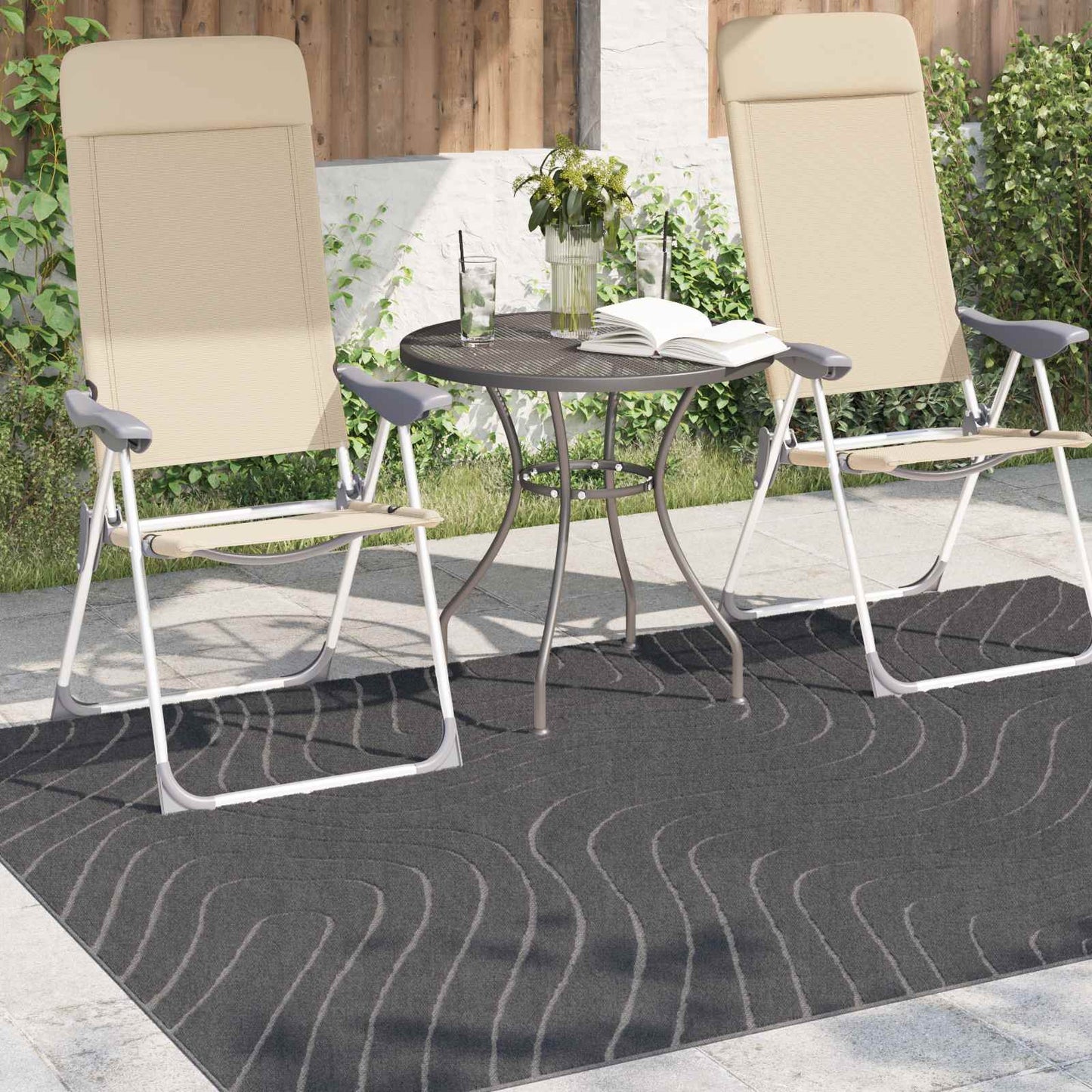 Area Rugs Rectangular PALMERAS Anthracite 200 x 140 cm