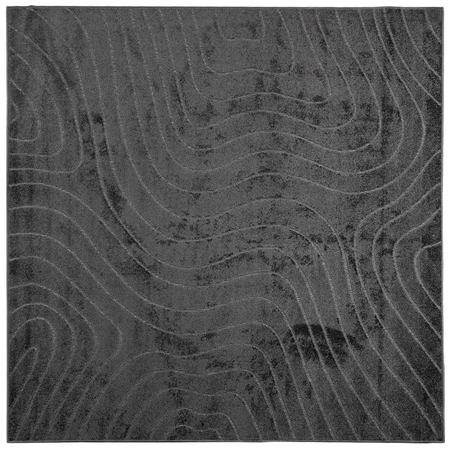 Area Rugs Square PALMERAS Anthracite 120 x 120 cm Polyester