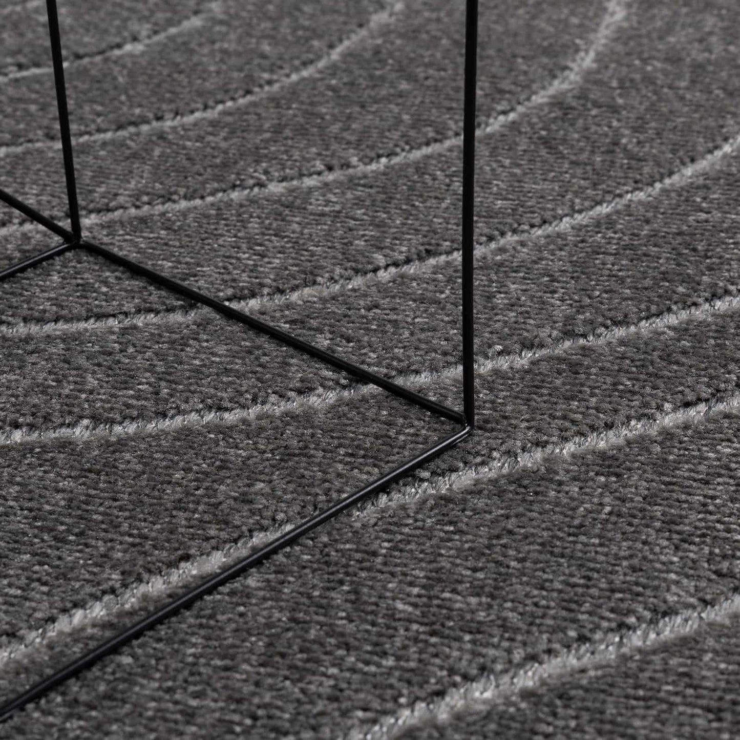 Area Rugs Square PALMERAS Anthracite 240 x 240 cm Polyester