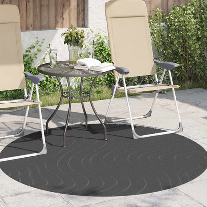 Area Rugs Round PALMERAS Anthracite Ø 200 CM Polyester