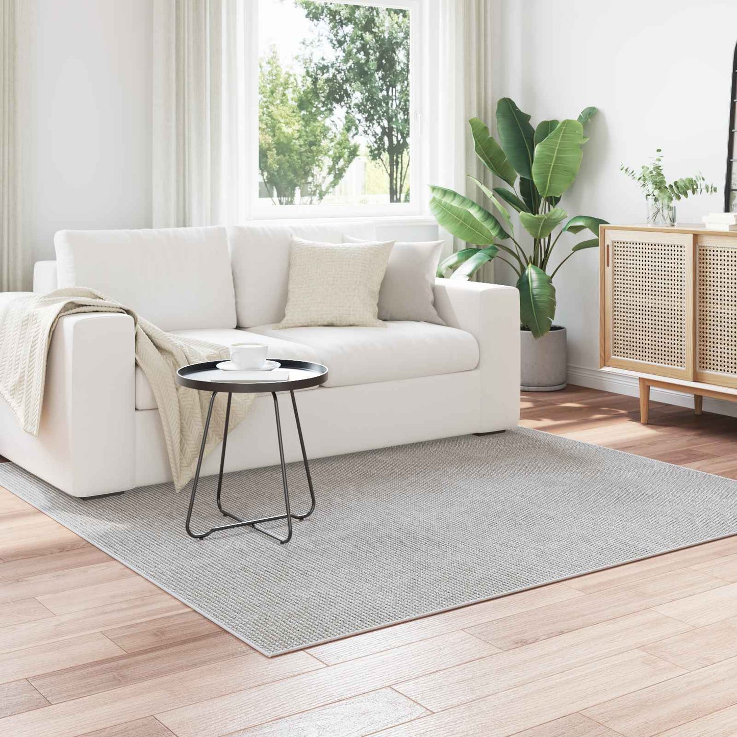 Area Rugs Square LUGO Cream 200 x 200 cm Polyester