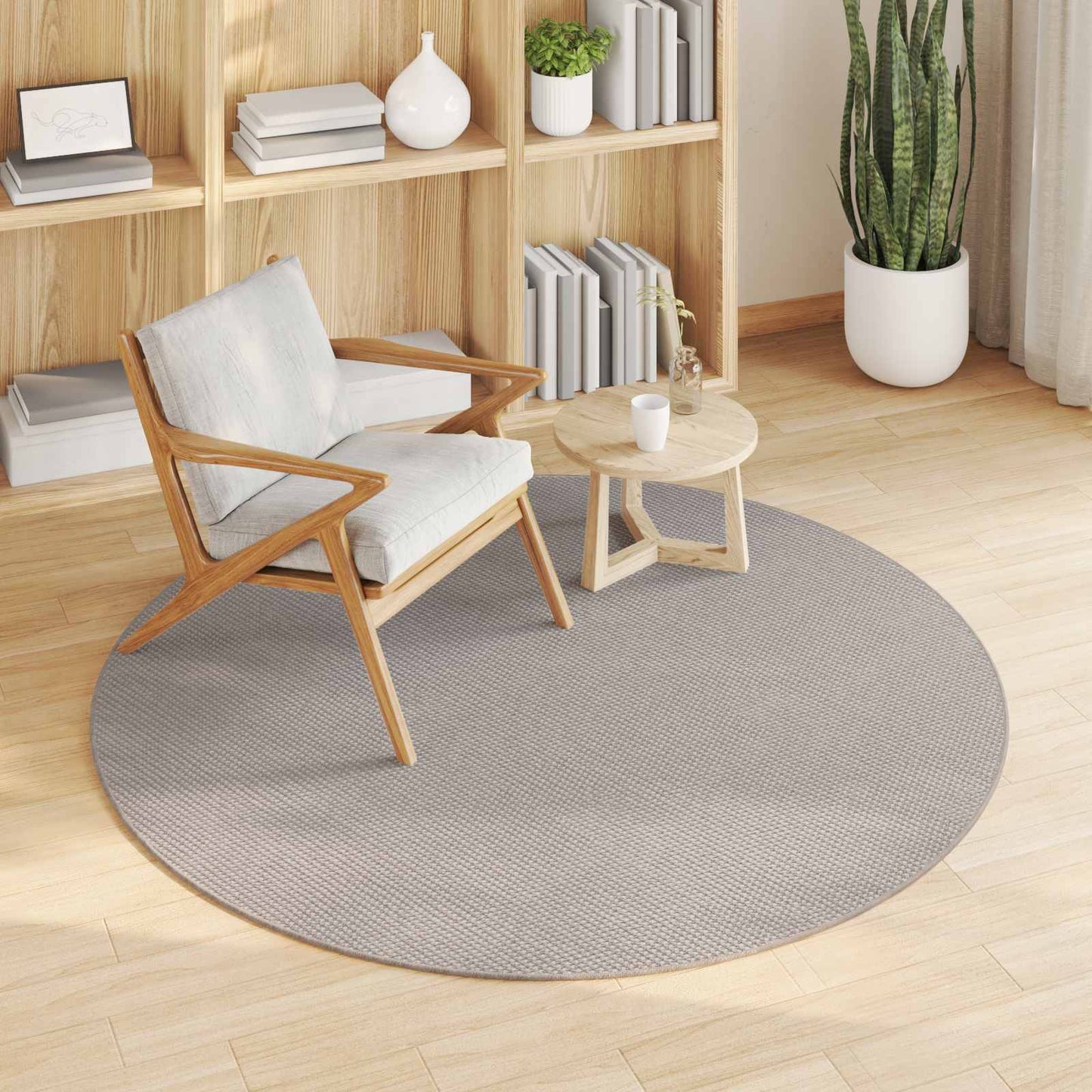 Area Rugs Round LUGO Taupe Ø 200 CM Polyester