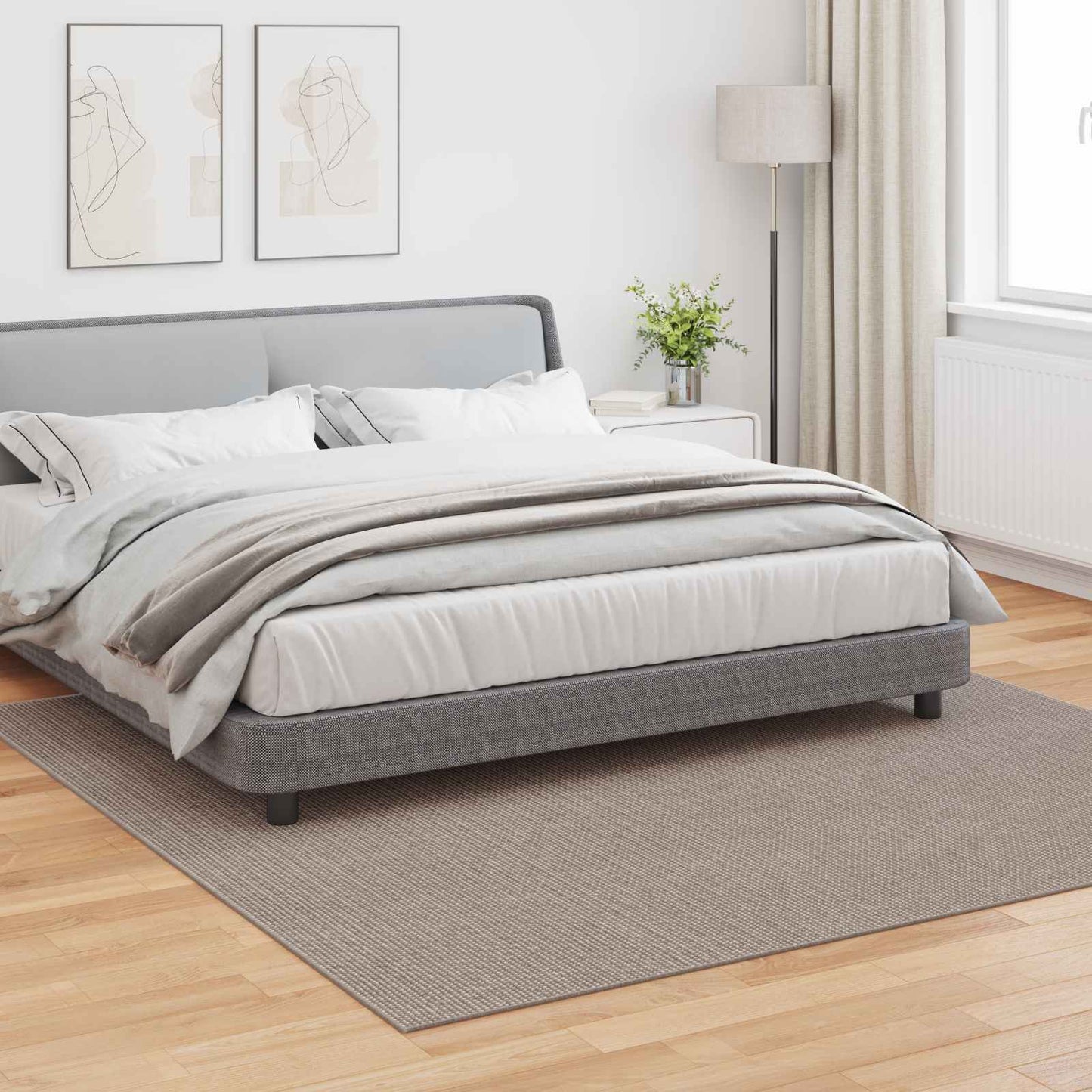 Area Rugs Square LUGO Cream and Taupe 240 x 240 cm Polyester