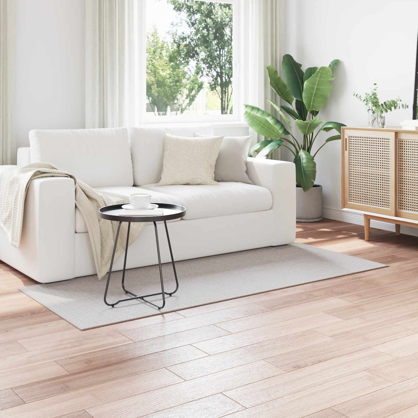 Area Rugs Rectangular LUGO Cream and Grey 80 x 200 cm Polyester