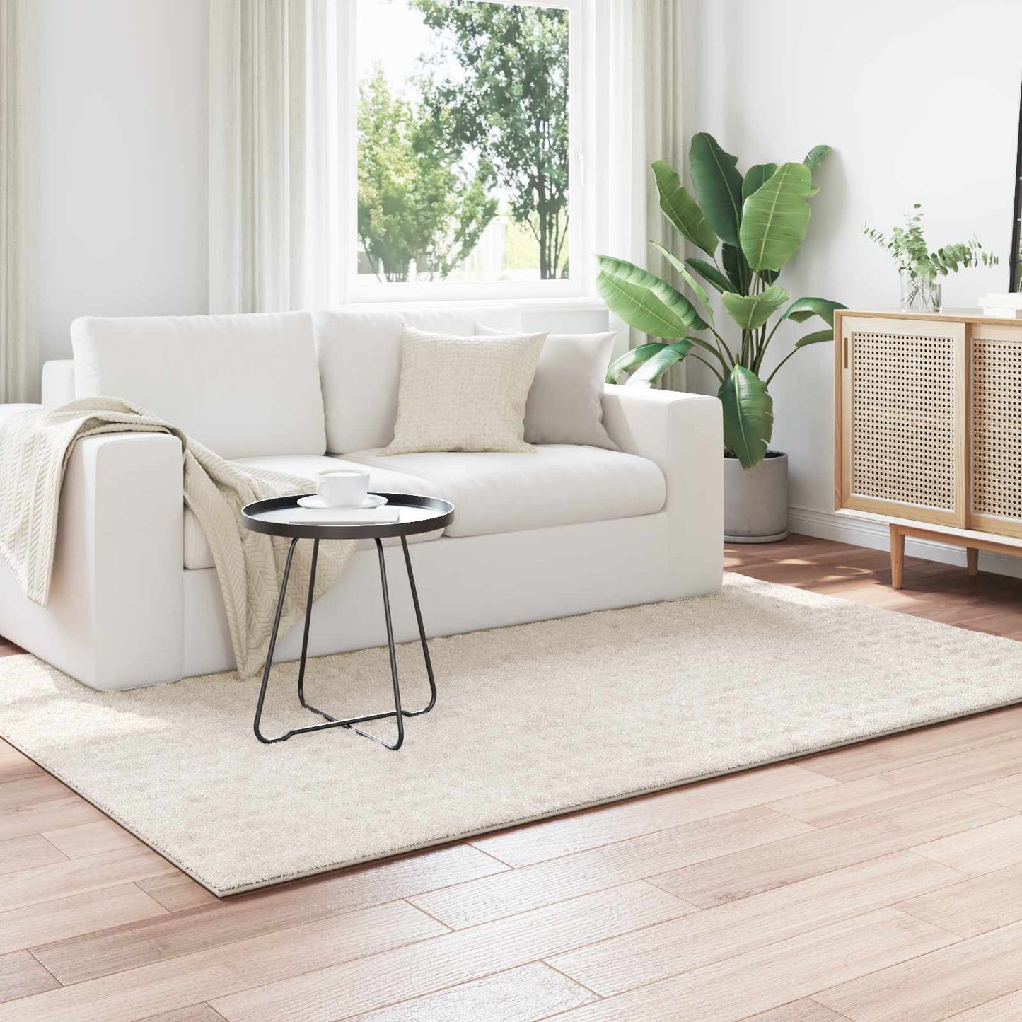 Area Rugs Rectangular SIROLO Cream 170 x 120 cm Polyester