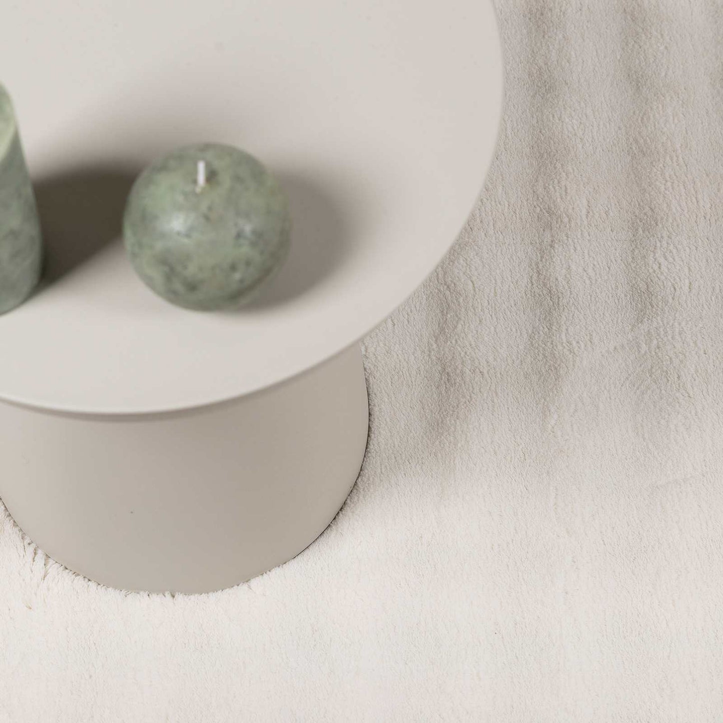 Area Rugs Round SIROLO Cream Ø 160 CM Polyester