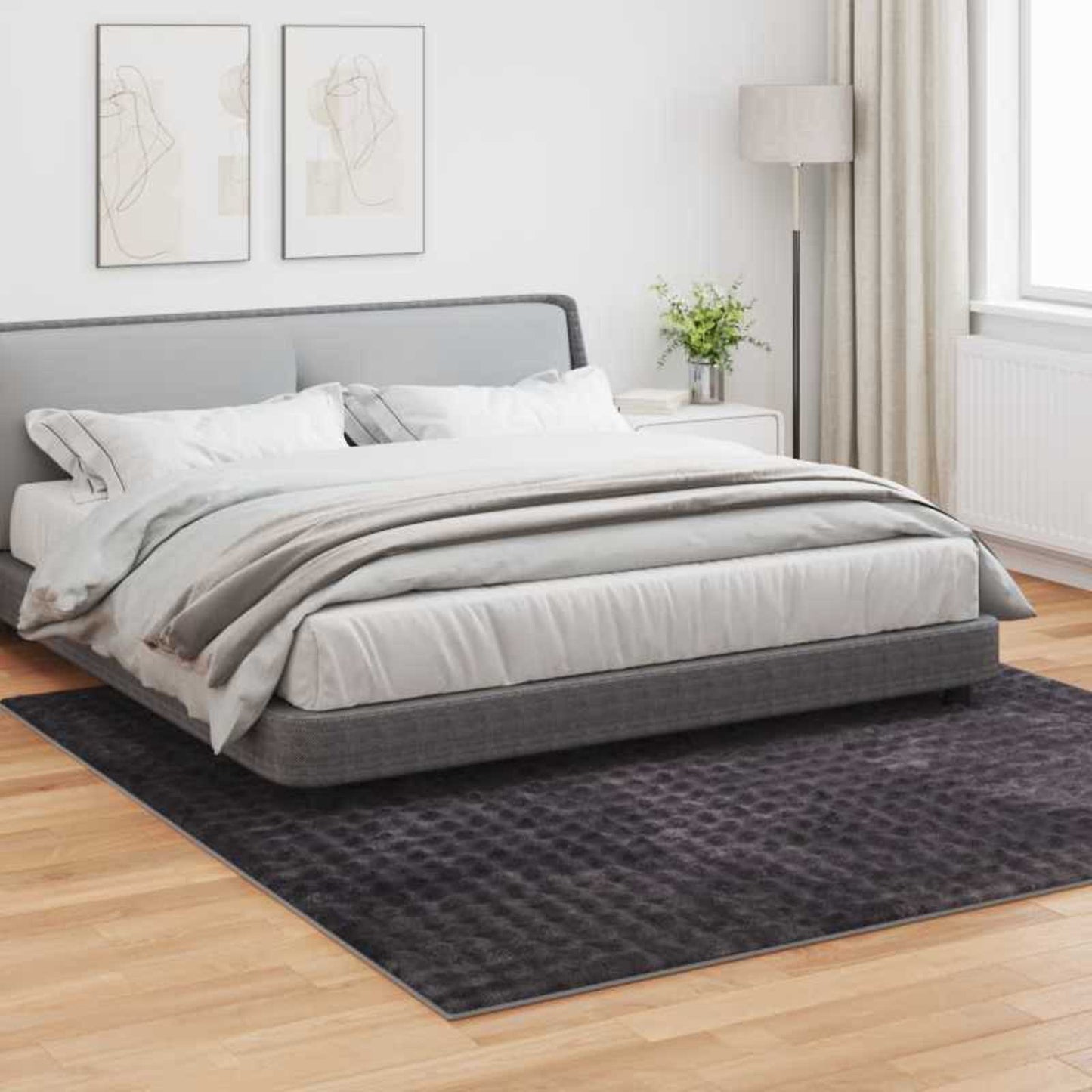 Area Rugs Square SIROLO Beige 120 x 120 cm Polyester