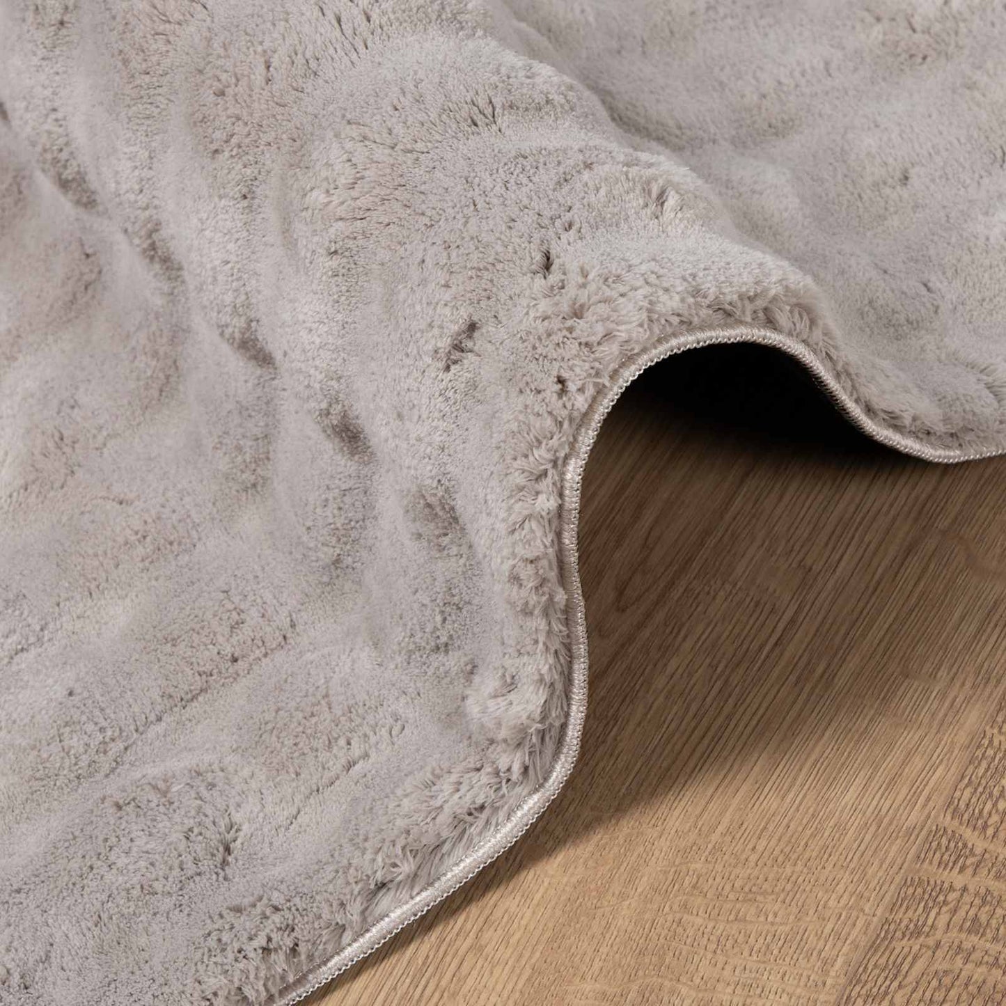 Area Rugs Square SIROLO Sand 200 x 200 cm Polyester