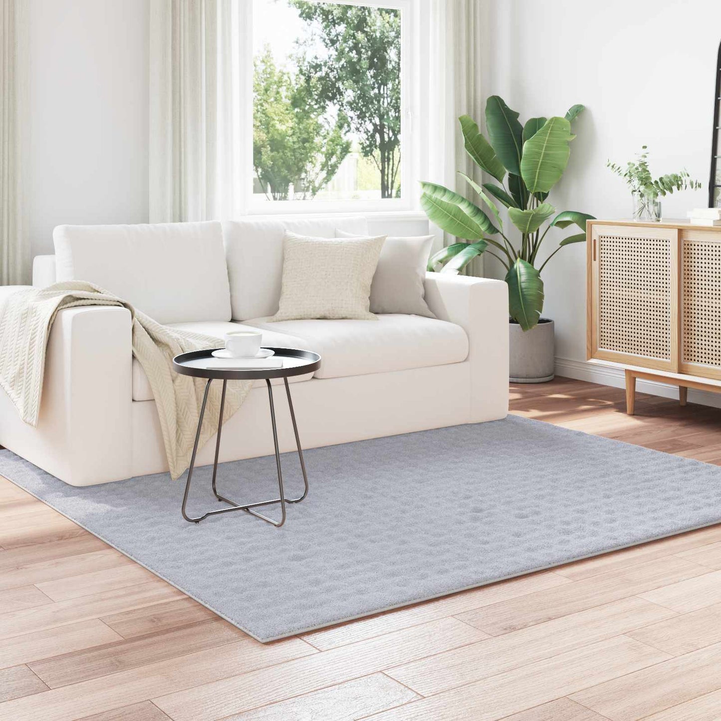 Area Rugs Square SIROLO Grey 200 x 200 cm Polyester