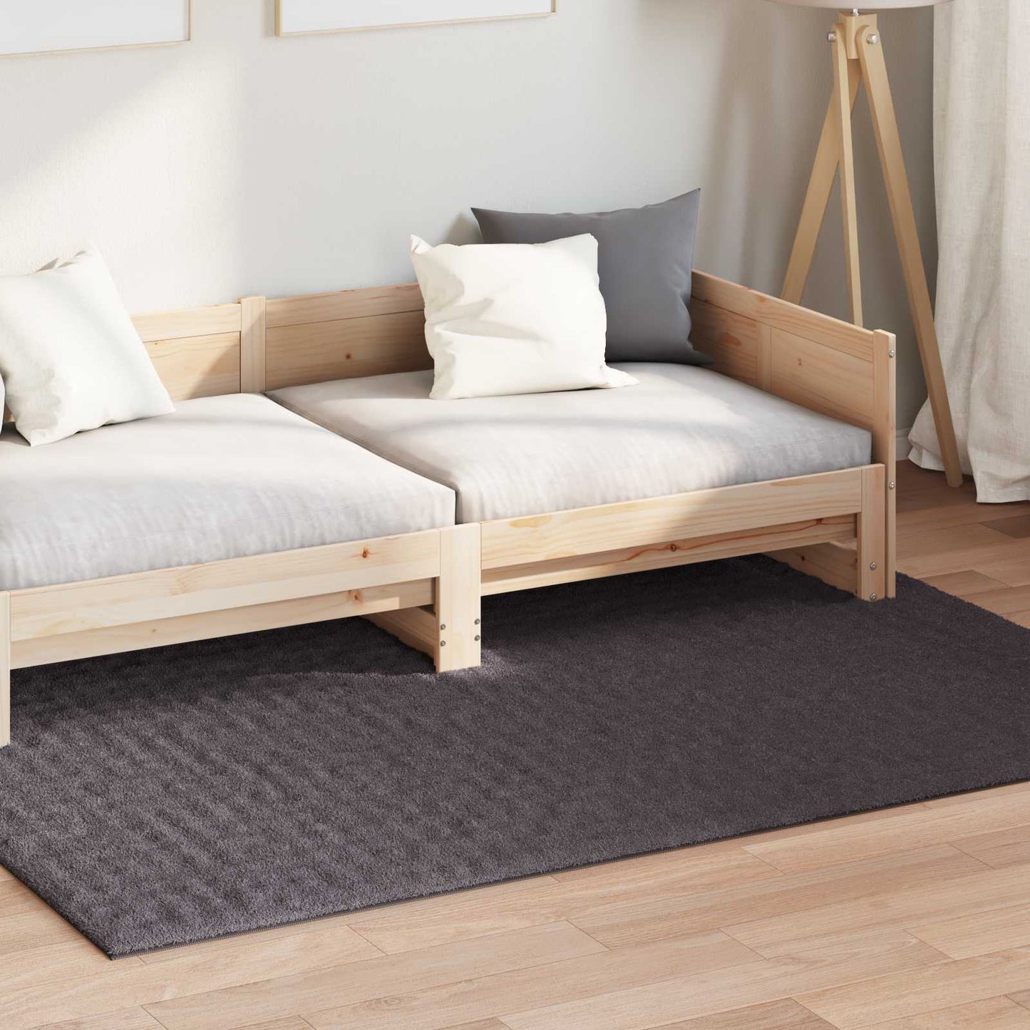Area Rugs Rectangular SIROLO Anthracite 200 x 140 cm Polyester