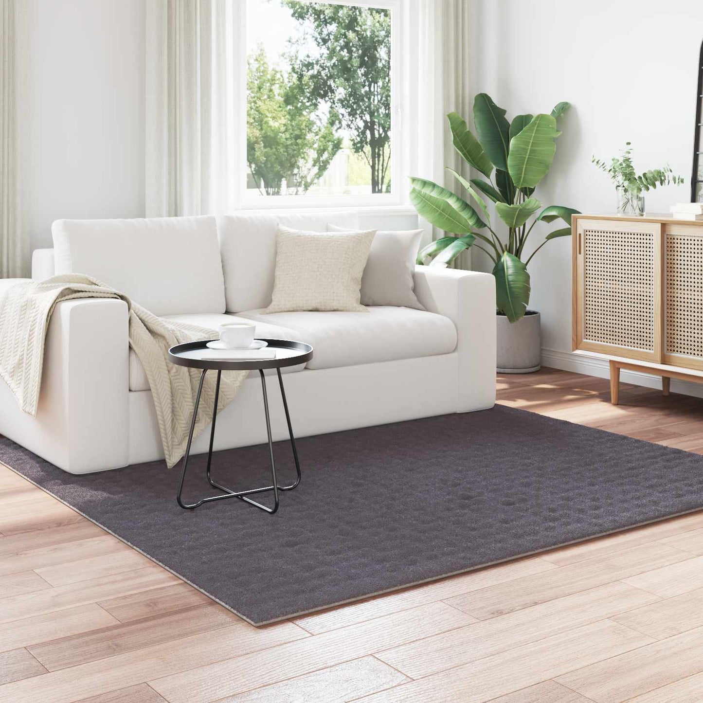 Area Rugs Square SIROLO Anthracite 200 x 200 cm Polyester