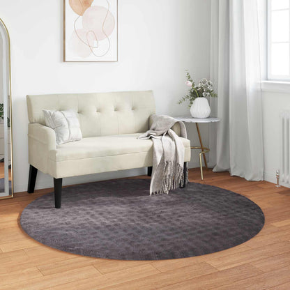 Area Rugs Round SIROLO Anthracite Ø 120 CM Polyester