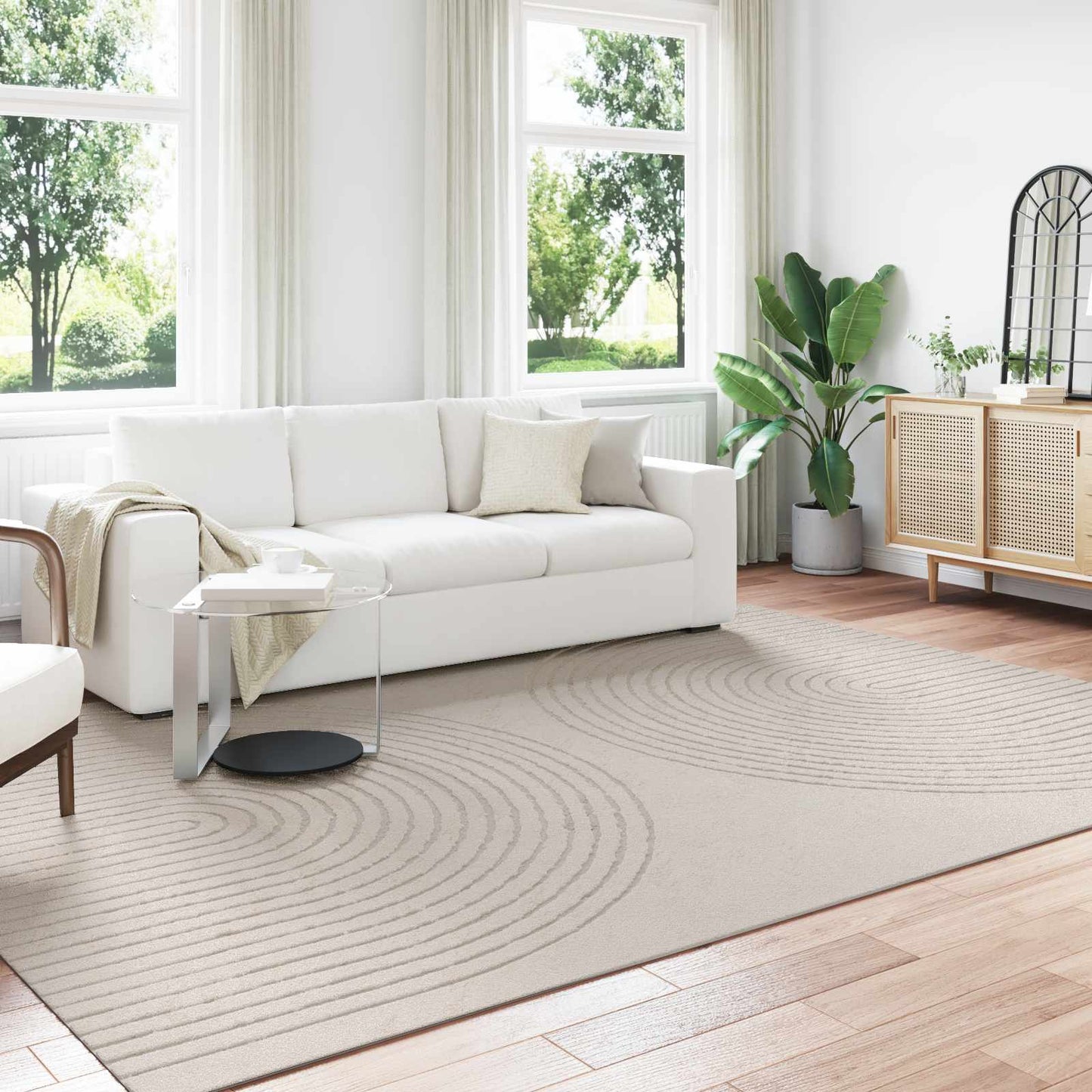 Area Rugs Rectangular GALATI Cream 280 x 200 cm Polyester
