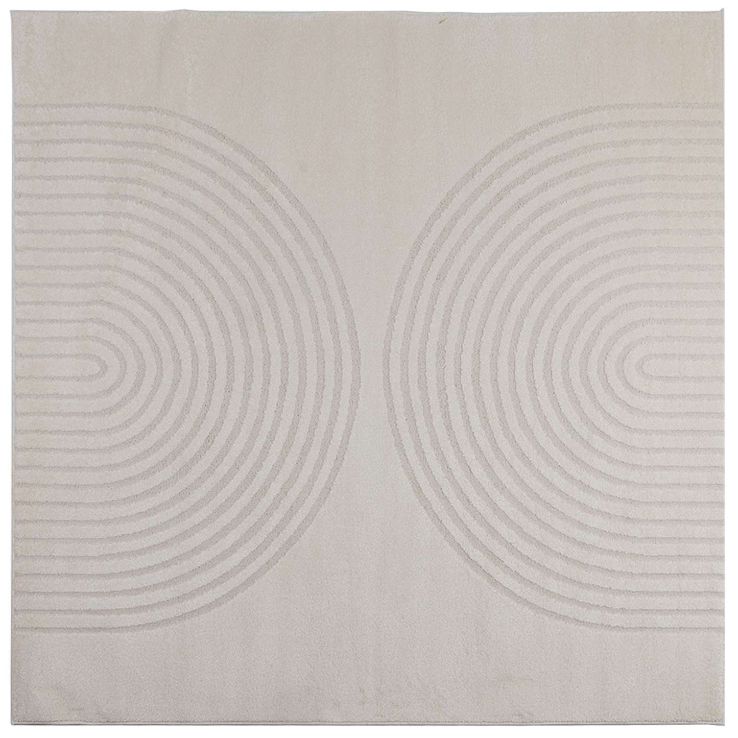 Area Rugs Square GALATI Cream 120 x 120 cm Polyester