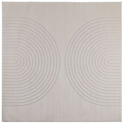 Area Rugs Square GALATI Cream 120 x 120 cm Polyester