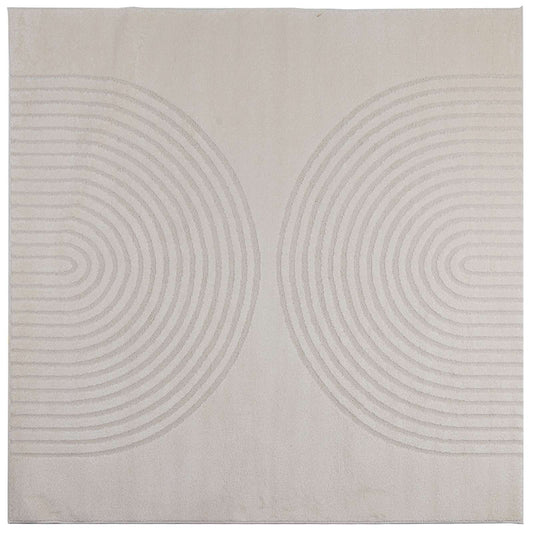 Indoor Rug GALATI Cream 200 x 200 cm Polyester