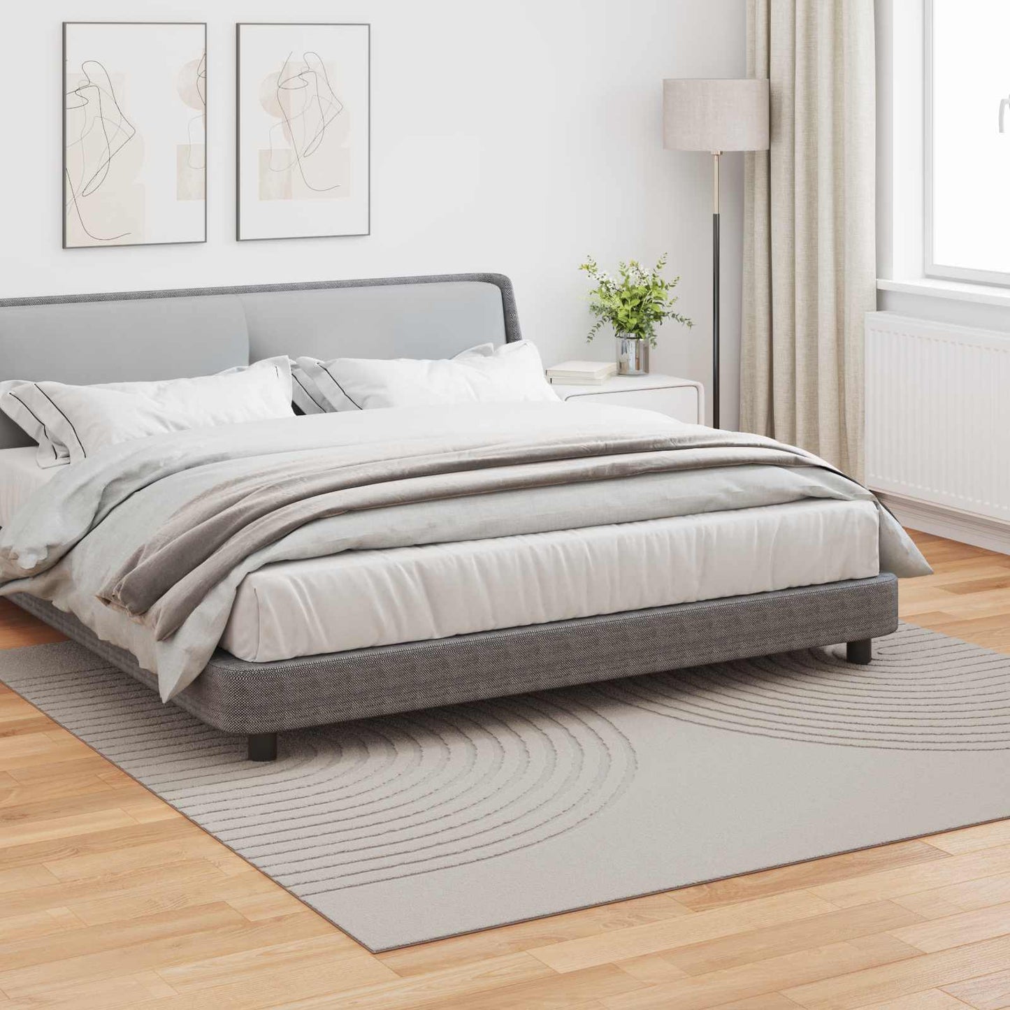 Area Rugs Square GALATI Cream 240 x 240 cm Polyester