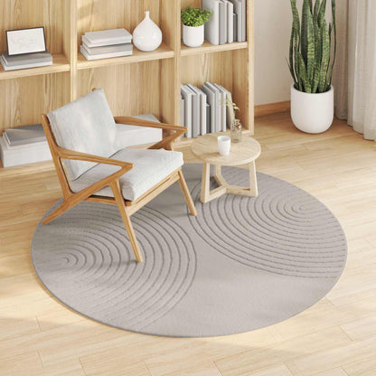 Area Rugs Round GALATI Cream Ø 160 CM Polyester