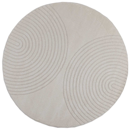 Area Rugs Round GALATI Cream Ø 160 CM Polyester