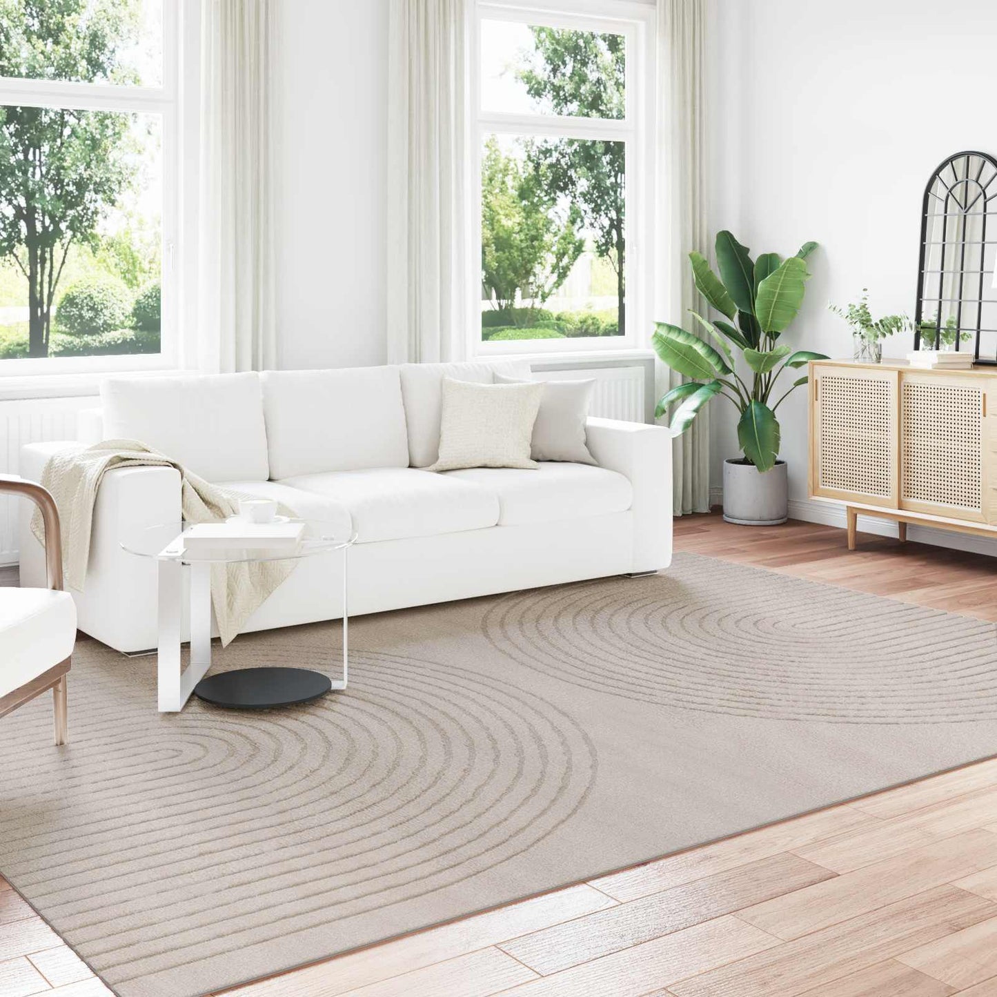 Area Rugs Rectangular GALATI Beige 340 x 240 cm Polyester