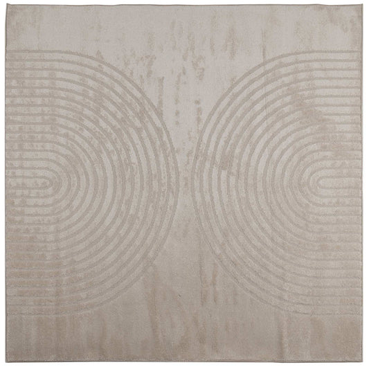 Indoor Rug GALATI Beige 120 x 120 cm Polyester