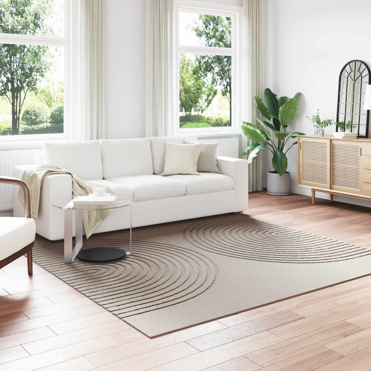 Area Rugs Square GALATI Beige 240 x 240 cm Polyester
