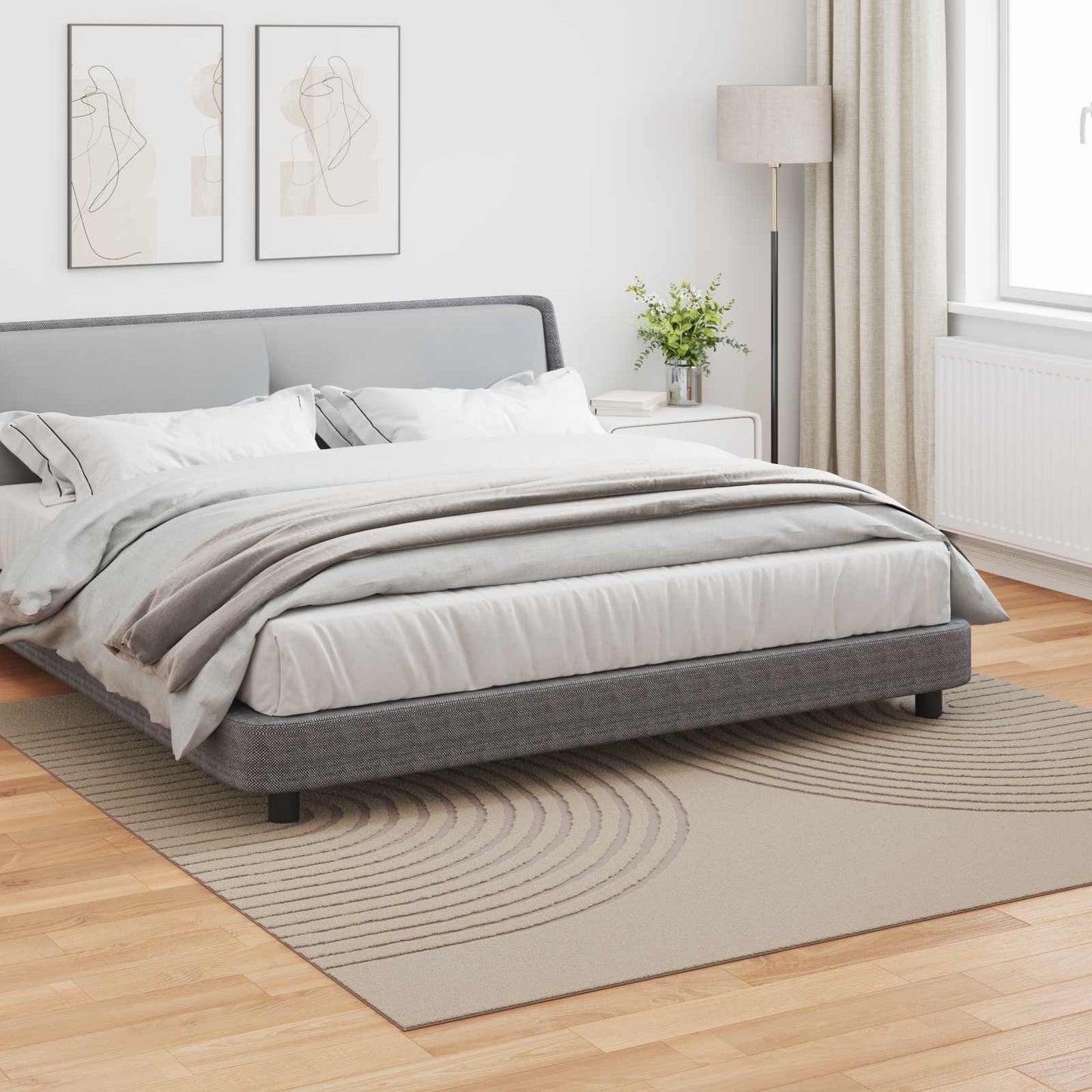 Area Rugs Square GALATI Beige 240 x 240 cm Polyester