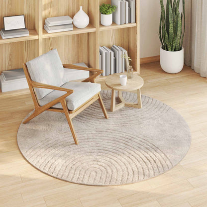 Area Rugs Round GALATI Beige Ø 120 CM Polyester