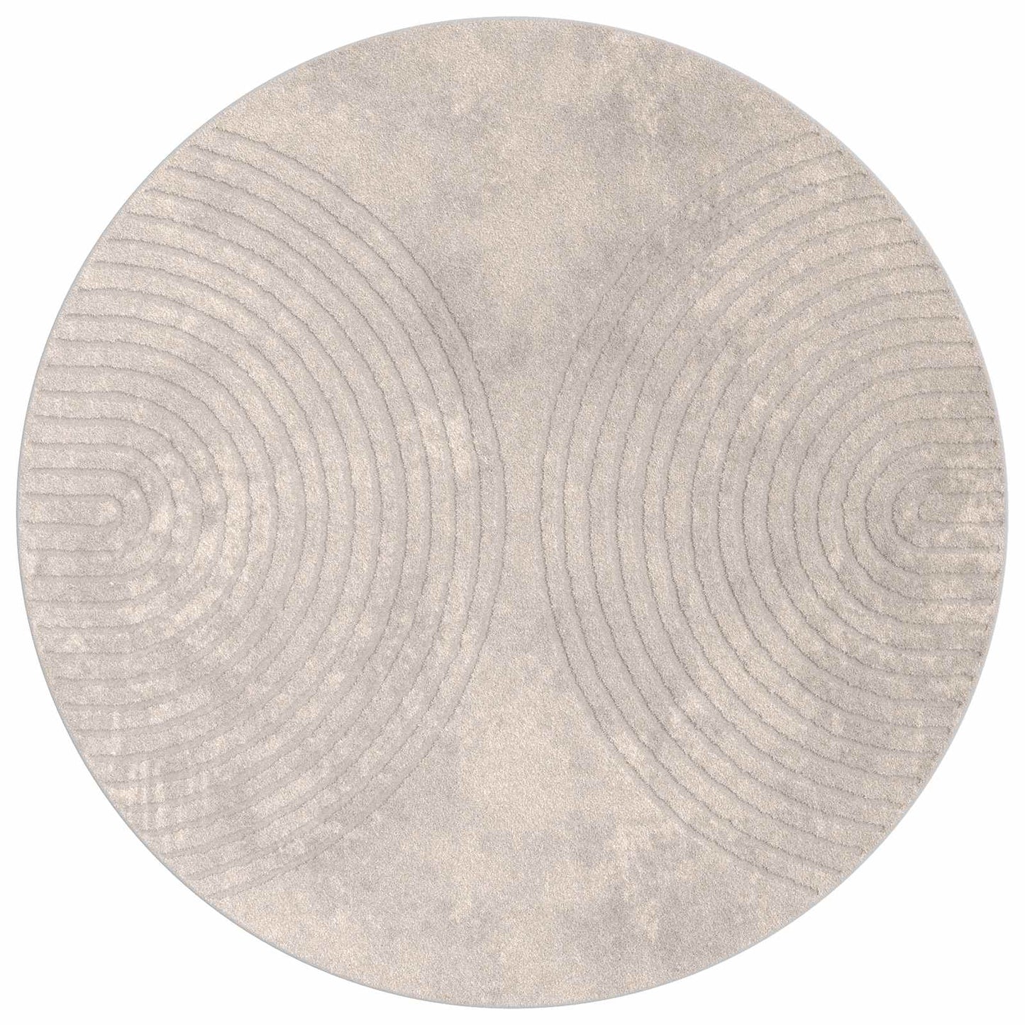 Area Rugs Round GALATI Beige Ø 120 CM Polyester