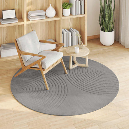 Area Rugs Round GALATI Grey Ø 120 CM Polyester