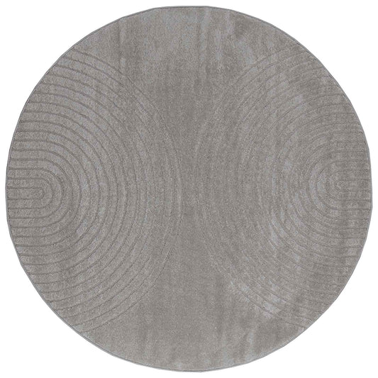 Indoor Rug GALATI Grey Ø 120 CM Polyester