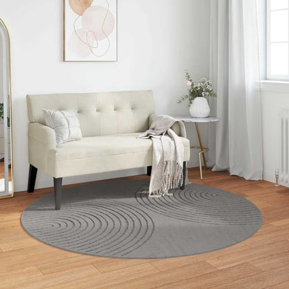 Area Rugs Round GALATI Grey Ø 200 CM Polyester