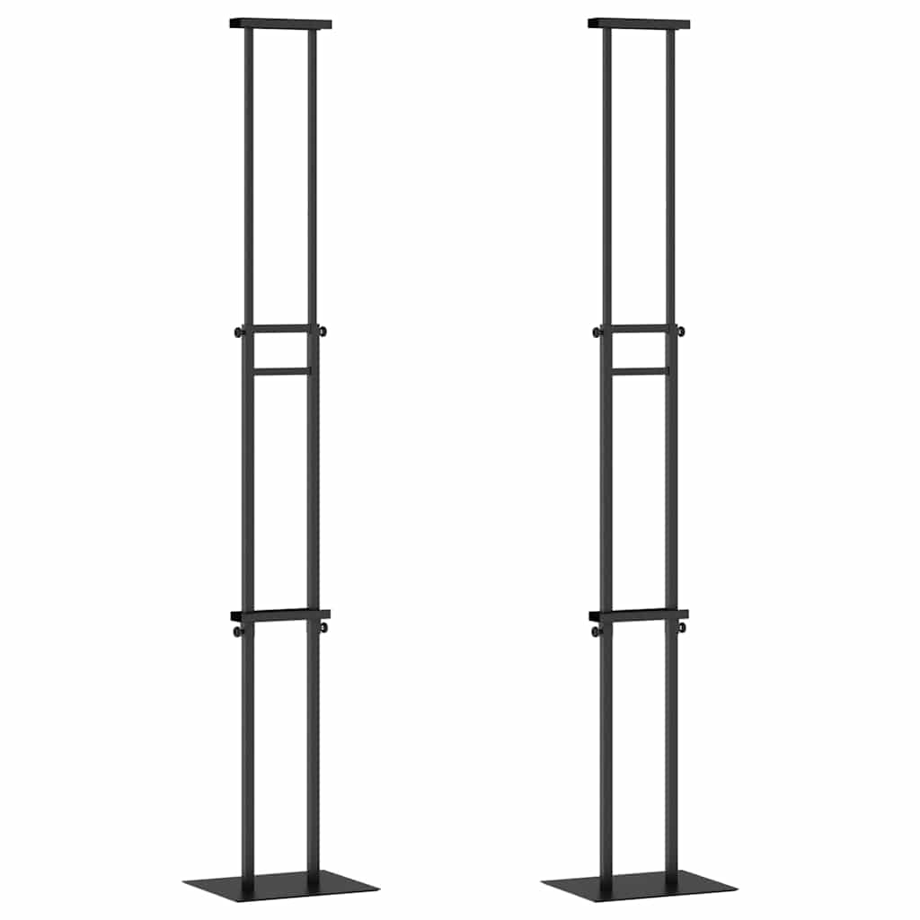 Trade Show Displays 2 pcs Black 30 x 23.5 x 210 cm Steel