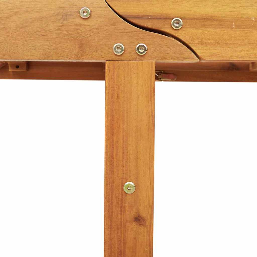 Sun Lounger Reclining with Cushion Red Solid Acacia Wood