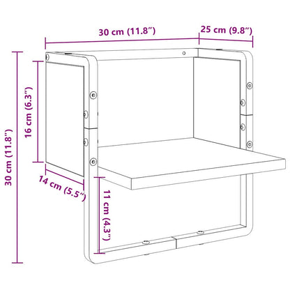 Wall Shelf Wall-Mounted Artisian Oak 30 x 25 x 30 cm