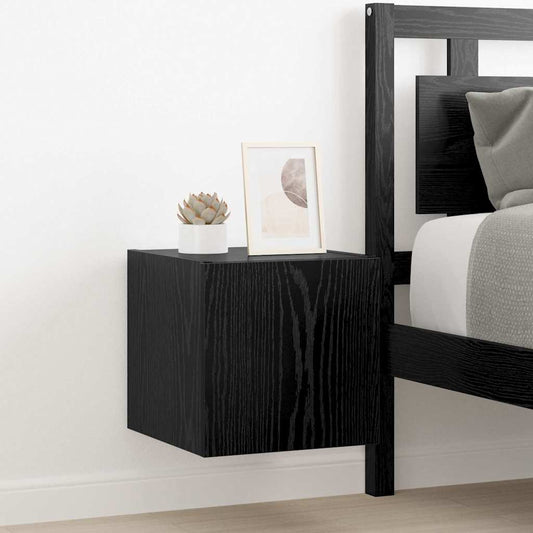 TV Wall Cabinet 30.5 x 35 x 30 cm Black Oak Engineered Wood