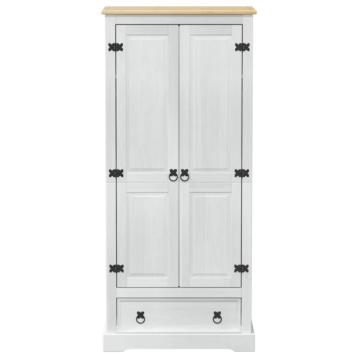 Wardrobes with Drawer White 76 x 50 x 170 cm Solid Pine Wood