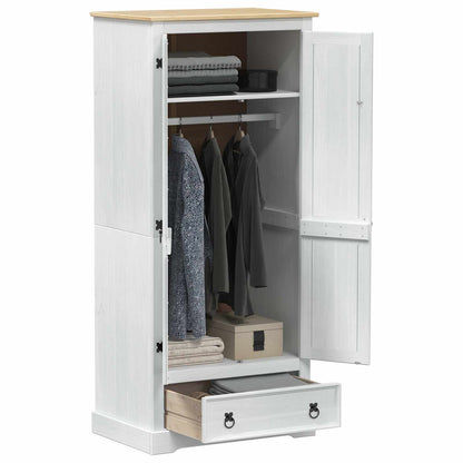 Wardrobes with Drawer White 76 x 50 x 170 cm Solid Pine Wood