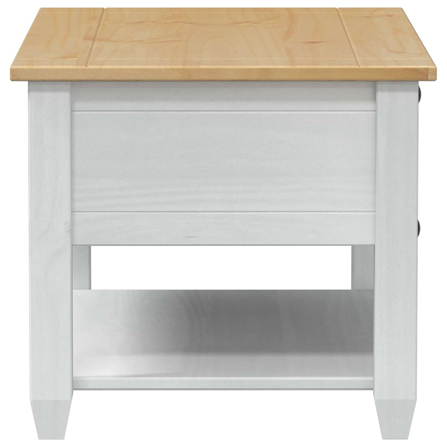 Coffee Table with Drawer White 85 x 50 x 45 cm Solid Pine Wood