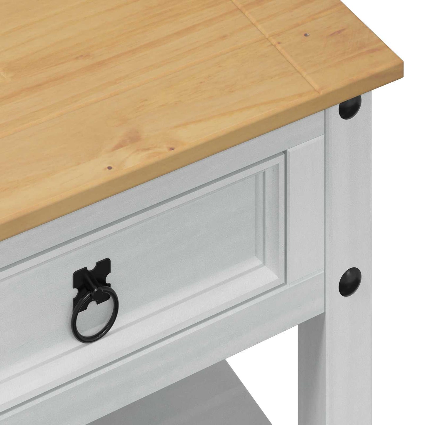 Coffee Table with Drawer White 100 x 48 x 45 cm Solid Pine Wood