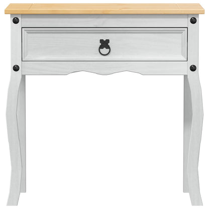 Console table with Drawer White 73 x 35 x 73 cm Solid Pine Wood