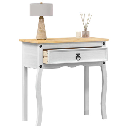 Console table with Drawer White 73 x 35 x 73 cm Solid Pine Wood