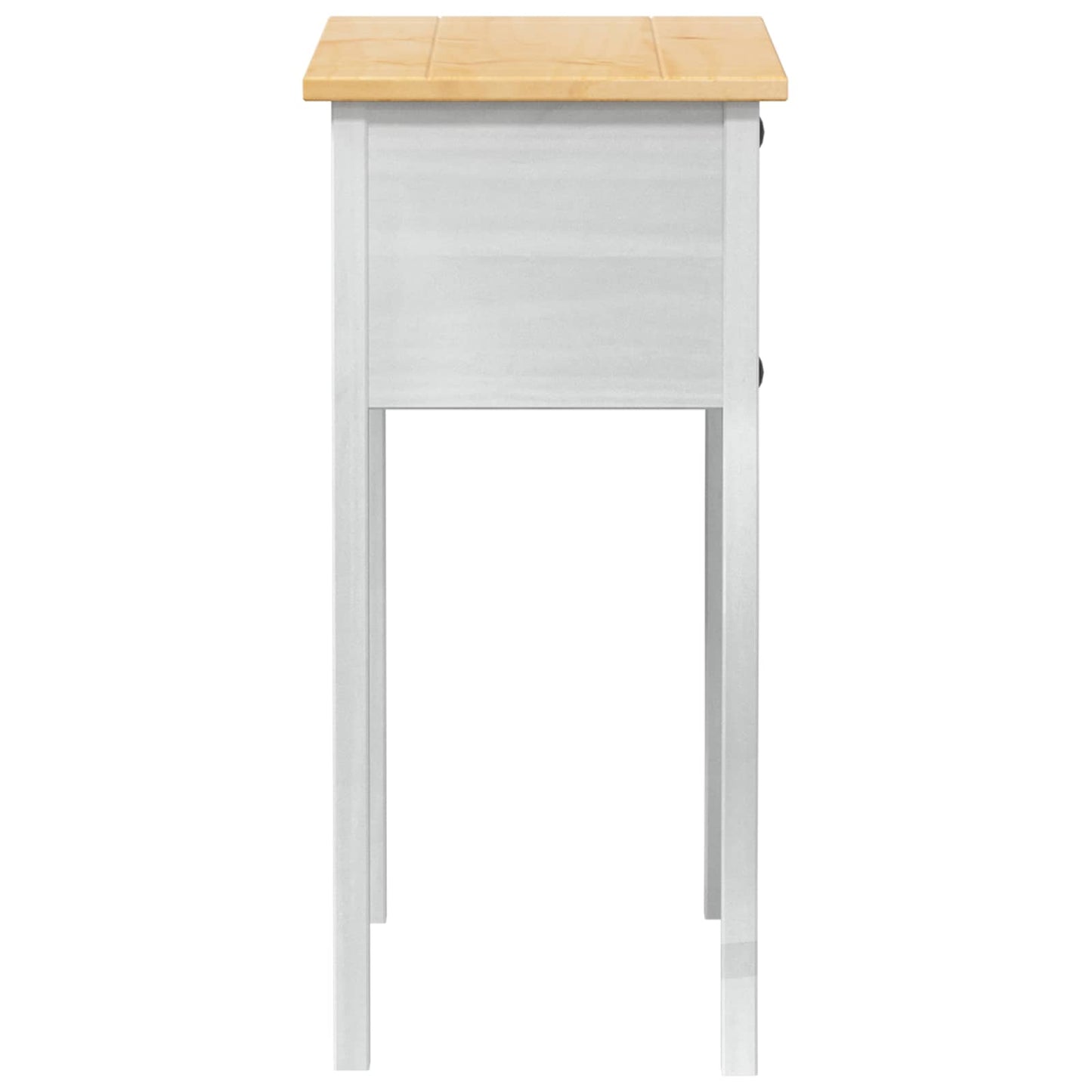 Console table with Drawer White 73 x 35 x 73 cm Solid Pine Wood